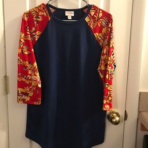 LuLaRoe blue and floral sleeves Randy